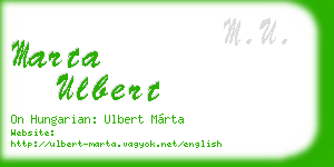 marta ulbert business card